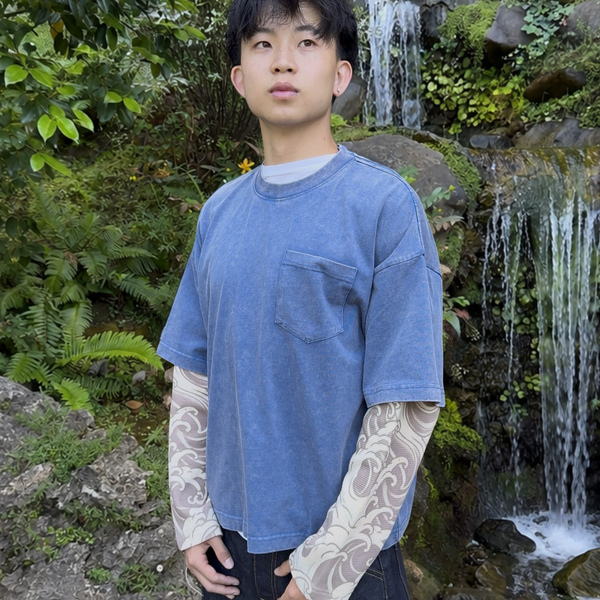 Ushio Thermal Long Sleeve by the waterfall wearing Hidden Elements